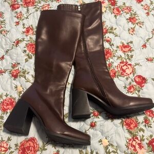 Elegant Brown Knee-High Boots